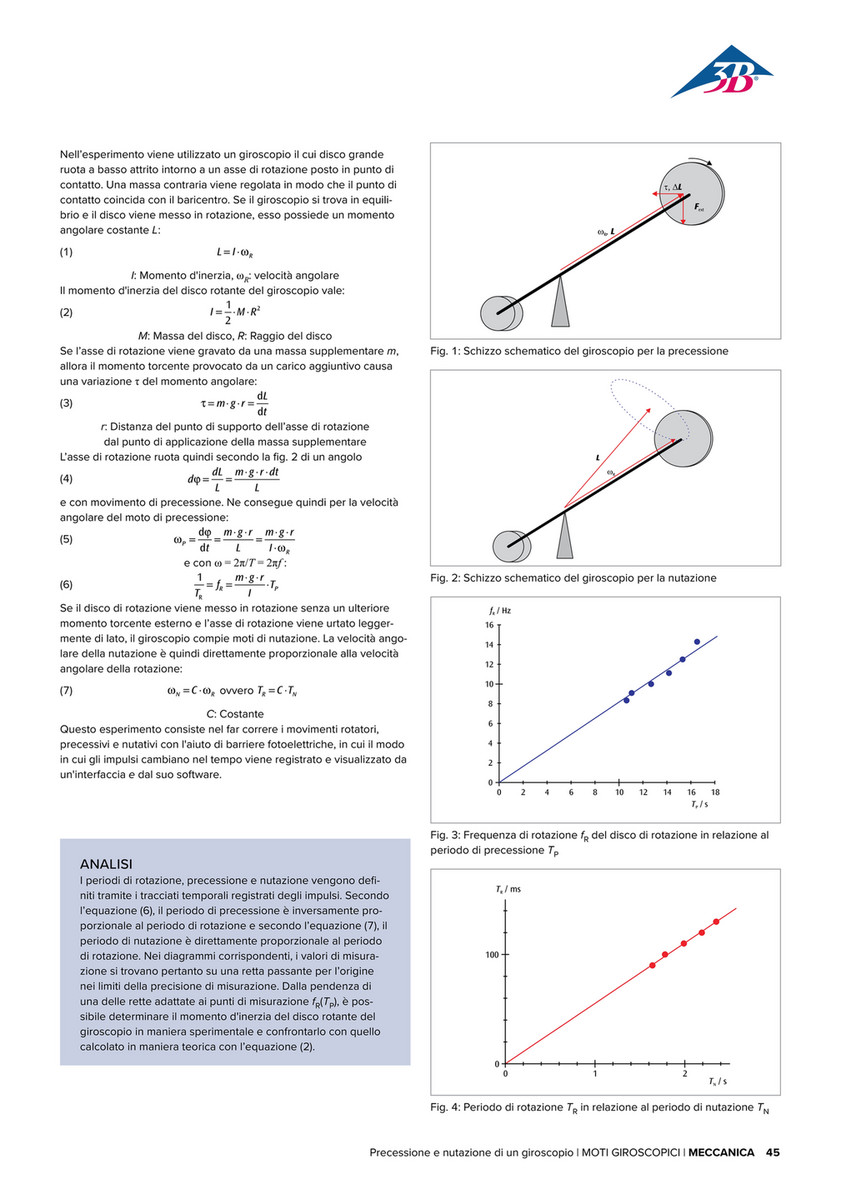 3B Scientific - 3B Scientific Esperimenti di Fisica – Italian -  Esperimento: Oscillazione armonica di un pendolo a filo (115 V,, 50/60 Hz)