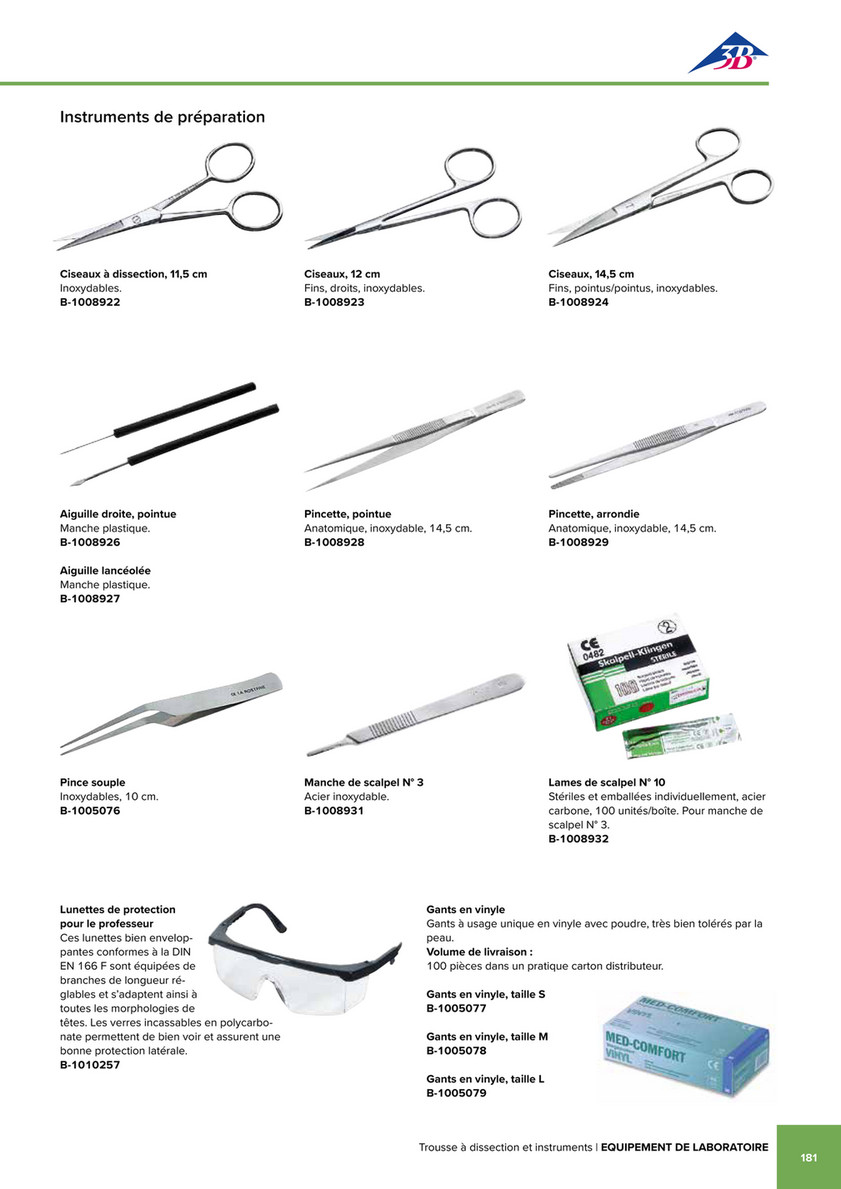 Trousse à dissection DS14 - 1021245 - W579041 - Kits de dissection - 3B  Scientific